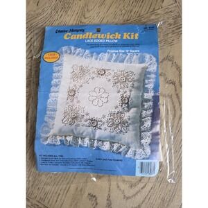 Vintage Paragon Creative Moments Lace Edged Pillow Embroidery Kit Started